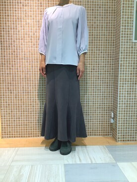 「アイテム（シャツ/ブラウス、シルバー系）」を使った、BRICK HOUSE シャツ工房 葛西アリオ店さん（レディース・170cm）の春コーディネート