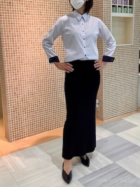 「アイテム（ビジネスシャツ）」を使った、BRICK HOUSE シャツ工房 葛西アリオ店さん（レディース・170cm）の秋コーディネート