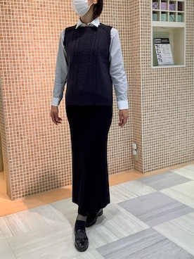 「アイテム（ベスト）」を使った、BRICK HOUSE シャツ工房 葛西アリオ店さん（レディース・170cm）の秋コーディネート