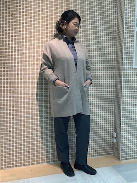 「アイテム（ビジネスシャツ）」を使った、BRICK HOUSE シャツ工房 葛西アリオ店さん（レディース・163cm）の秋コーディネート