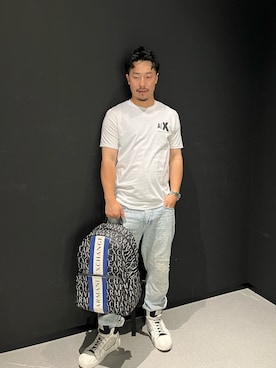 「みんなの白Tフェス」｜「アイテム（バックパック/リュック）」を使った、Y. SHOTAROさん（メンズ・163cm）の夏コーディネート