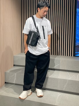 「アイテム（スウェットパンツ）」を使った、Y. SHOTAROさん（メンズ・163cm）の夏コーディネート