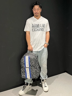 「みんなの白Tフェス」｜「アイテム（バックパック/リュック）」を使った、Y. SHOTAROさん（メンズ・163cm）の夏コーディネート