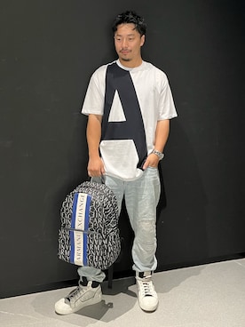 「みんなの白Tフェス」｜「アイテム（バックパック/リュック）」を使った、Y. SHOTAROさん（メンズ・163cm）の夏コーディネート