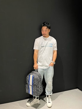 「みんなの白Tフェス」｜「アイテム（バックパック/リュック）」を使った、Y. SHOTAROさん（メンズ・163cm）の夏コーディネート