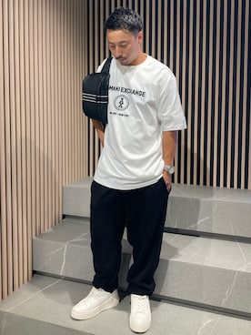 「刺繍」｜「アイテム（スウェットパンツ）」を使った、Y. SHOTAROさん（メンズ・163cm）の夏コーディネート