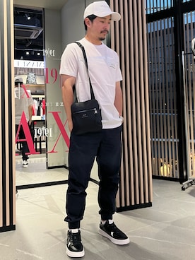 「みんなの白Tフェス」｜「アイテム（スウェットパンツ）」を使った、Y. SHOTAROさん（メンズ・163cm）の夏コーディネート