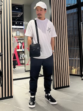「みんなの白Tフェス」｜「アイテム（スウェットパンツ）」を使った、Y. SHOTAROさん（メンズ・163cm）の夏コーディネート