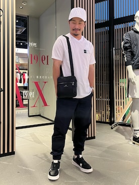 「みんなの白Tフェス」｜「アイテム（スウェットパンツ）」を使った、Y. SHOTAROさん（メンズ・163cm）の夏コーディネート