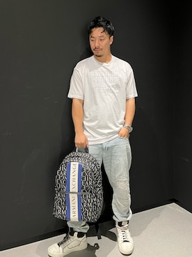 「みんなの白Tフェス」｜「アイテム（バックパック/リュック）」を使った、Y. SHOTAROさん（メンズ・163cm）の夏コーディネート