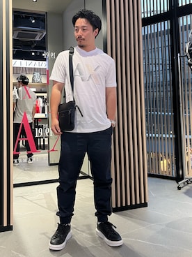 「みんなの白Tフェス」｜「アイテム（スウェットパンツ）」を使った、Y. SHOTAROさん（メンズ・163cm）の夏コーディネート