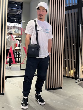 「みんなの白Tフェス」｜「アイテム（スウェットパンツ）」を使った、Y. SHOTAROさん（メンズ・163cm）の夏コーディネート