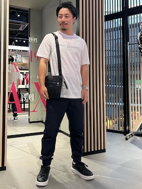 「みんなの白Tフェス」｜「アイテム（スウェットパンツ）」を使った、Y. SHOTAROさん（メンズ・163cm）の夏コーディネート