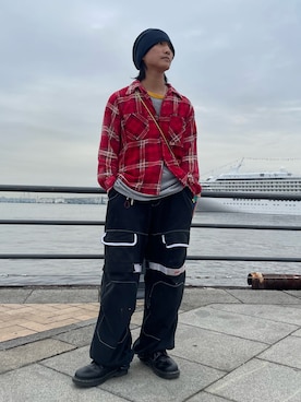 「OVERRIDE（オーバーライド）のアイテム」を使った、Rin⚡️さん（メンズ・165cm）の夏コーディネート