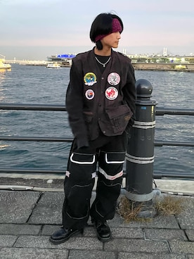 「アイテム（ヘアアクセサリー）」を使った、Rin⚡️さん（メンズ・165cm）の秋コーディネート