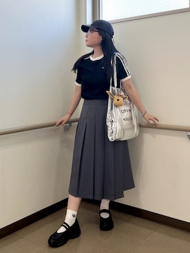 「CITEN（シテン）の＜CITEN＞3Dエンブロイダリーキャップ（キャップ）」を使った、napoblackさん（レディース・158cm）の夏コーディネート