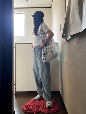 「アイテム（トートバッグ）」を使った、napoblackさん（骨格ウェーブ・レディース・158cm）の夏コーディネート