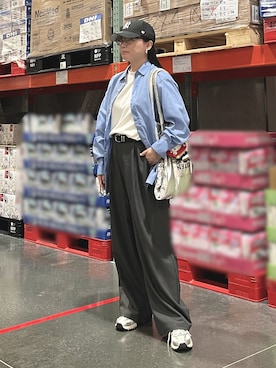 「アイテム（スラックス）」を使った、napoblackさん（骨格ウェーブ・レディース・158cm）の秋コーディネート