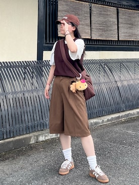 「アイテム（ソックス/靴下）」を使った、napoblackさん（レディース・158cm）の夏コーディネート