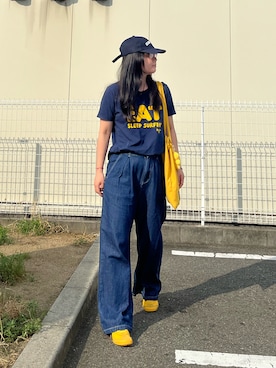 「アイテム（トートバッグ）」を使った、napoblackさん（レディース・158cm）の夏コーディネート