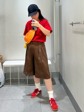 「アイテム（バッグ、オレンジ系）」を使った、napoblackさん（レディース・158cm）の夏コーディネート