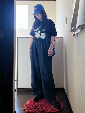 「Right-on（ライトオン）のアイテム（帽子）」を使った、napoblackさん（レディース・158cm）の夏コーディネート