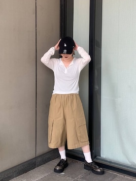 「アイテム（カーゴパンツ）」を使った、yuki1gouさん（レディース・152cm・20代）の夏コーディネート