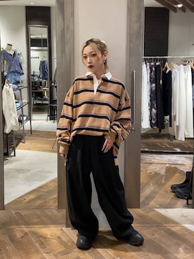 「アイテム（ポロシャツ、ベージュ系）」を使った、yuki1gouさん（レディース・152cm）の秋コーディネート