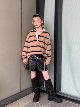 「アイテム（ポロシャツ、ベージュ系）」を使った、yuki1gouさん（レディース・152cm）の秋コーディネート