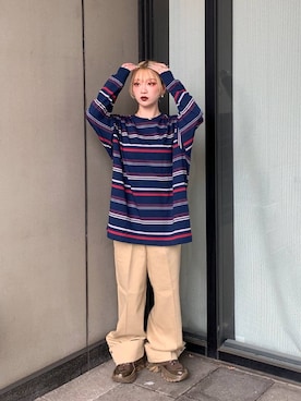 「アイテム（チノパンツ）」を使った、yuki1gouさん（レディース・152cm）の秋コーディネート
