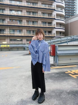 「grounds（グラウンズ）のgrounds / グラウンズ/MOOPIE COUPE/BLK（スニーカー、ブラック系）」を使った、ery928 さん（レディース・152cm）の秋コーディネート