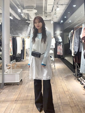 「アイテム（ポーチ）」を使った、HARUさん（レディース・163cm）の春コーディネート