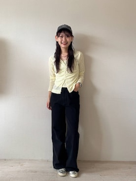 「JEANASIS（ジーナシス）のアイテム（キャップ）」を使った、HARUさん（レディース・163cm）の春コーディネート