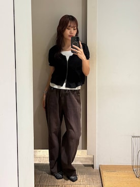 スウェットコンビデニムパンツ/645263を使った人気ファッション