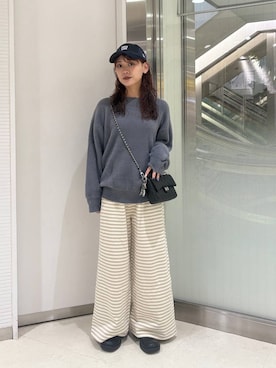 「JEANASIS（ジーナシス）の2WAYバックルサボ/1066512（モカシン/デッキシューズ、ブラック系）」を使った、HARUさん（レディース・163cm）の秋コーディネート