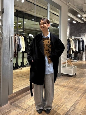 「アイテム（ピーコート）」を使った、HARUさん（レディース・163cm）の秋コーディネート