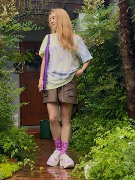 「アイテム（カーゴパンツ）」を使った、Kanaeさん（レディース・155cm）の秋コーディネート
