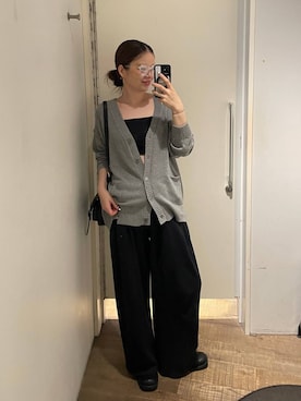 「アイテム（ベルト、ホワイト系）」を使った、AI_YOSHIHARAさん（レディース・165cm）の秋コーディネート