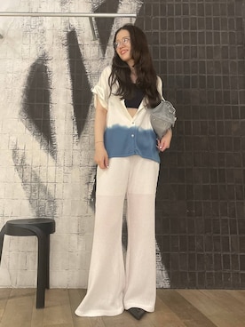 「LOWRYS FARM（ローリーズファーム）のＥＹＥＷＥＡＲ　128533（メガネ、イエロー系）」を使った、AI_YOSHIHARAさん（レディース・165cm）の春コーディネート