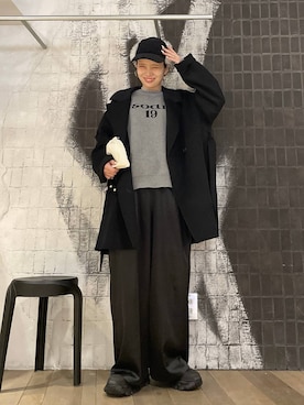 「アイテム（ピーコート）」を使った、AI_YOSHIHARAさん（レディース・165cm）の冬コーディネート