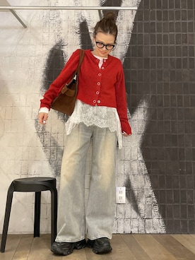 「アイテム（ピアス（両耳用））」を使った、AI_YOSHIHARAさん（レディース・165cm）の冬コーディネート