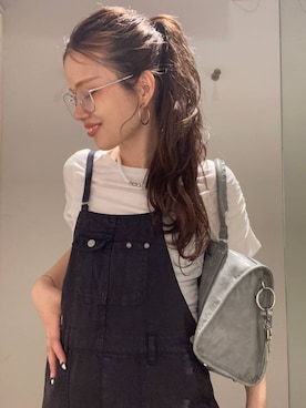 「LOWRYS FARM（ローリーズファーム）のＥＹＥＷＥＡＲ　128533（メガネ、ベージュ系）」を使った、AI_YOSHIHARAさん（レディース・165cm）の夏コーディネート