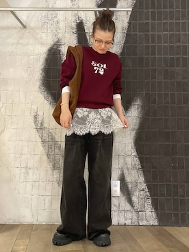 「アイテム（ピアス（両耳用））」を使った、AI_YOSHIHARAさん（レディース・165cm）の秋コーディネート