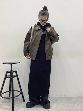 「アイテム（ピアス（両耳用））」を使った、AI_YOSHIHARAさん（レディース・165cm）の冬コーディネート