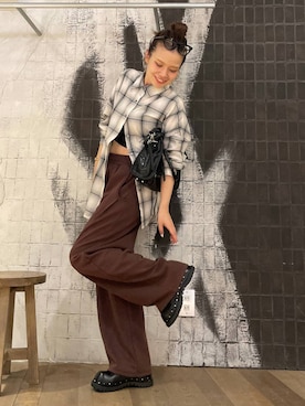 「LOWRYS FARM（ローリーズファーム）のＥＹＥＷＥＡＲ　128533（メガネ）」を使った、AI_YOSHIHARAさん（レディース・165cm）の夏コーディネート