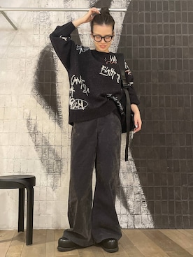 「JEANASIS（ジーナシス）のアイテム（パンツ）」を使った、AI_YOSHIHARAさん（レディース・165cm）の冬コーディネート