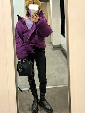 「Saint Laurent（サンローラン）のアイテム（PC・スマホグッズ/家電）」を使った、おりたさん（レディース・158cm）の冬コーディネート