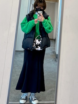 「Saint Laurent（サンローラン）のアイテム（PC・スマホグッズ/家電）」を使った、おりたさん（レディース・158cm）の冬コーディネート