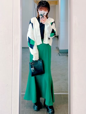「Saint Laurent（サンローラン）のアイテム（PC・スマホグッズ/家電）」を使った、おりたさん（レディース・158cm）の春コーディネート