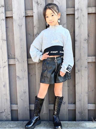 POPPY フェイクレザージャケット ハーフパンツ　セットアップ　あさぎーにょ 半袖ジャケット&ハーフパンツセットアップ – ByU